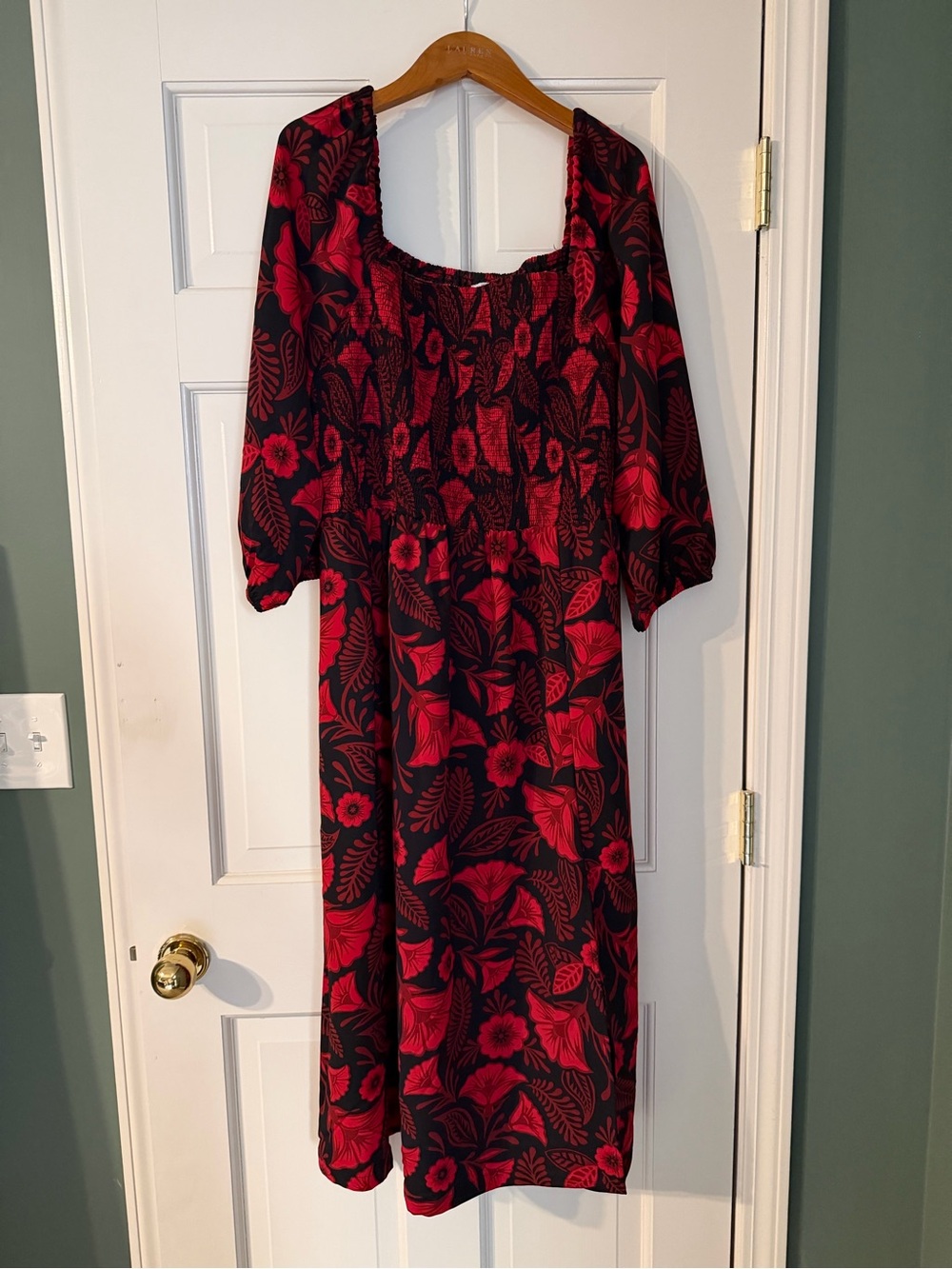 Target Latino Heritage Month Red Floral Smocked Midi Dress